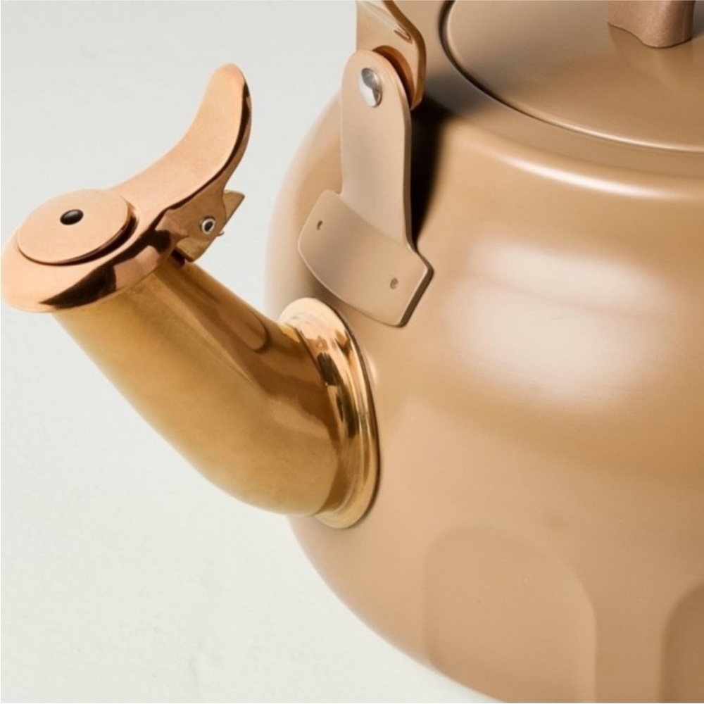 HEARTH & HAND NWT stainless steel teapot -2qt -brown - Picture 4 of 7